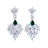 luxury wedding jewelry brand earrings designer fashion bridal dangle jewellery statement crystal flower pendant earings