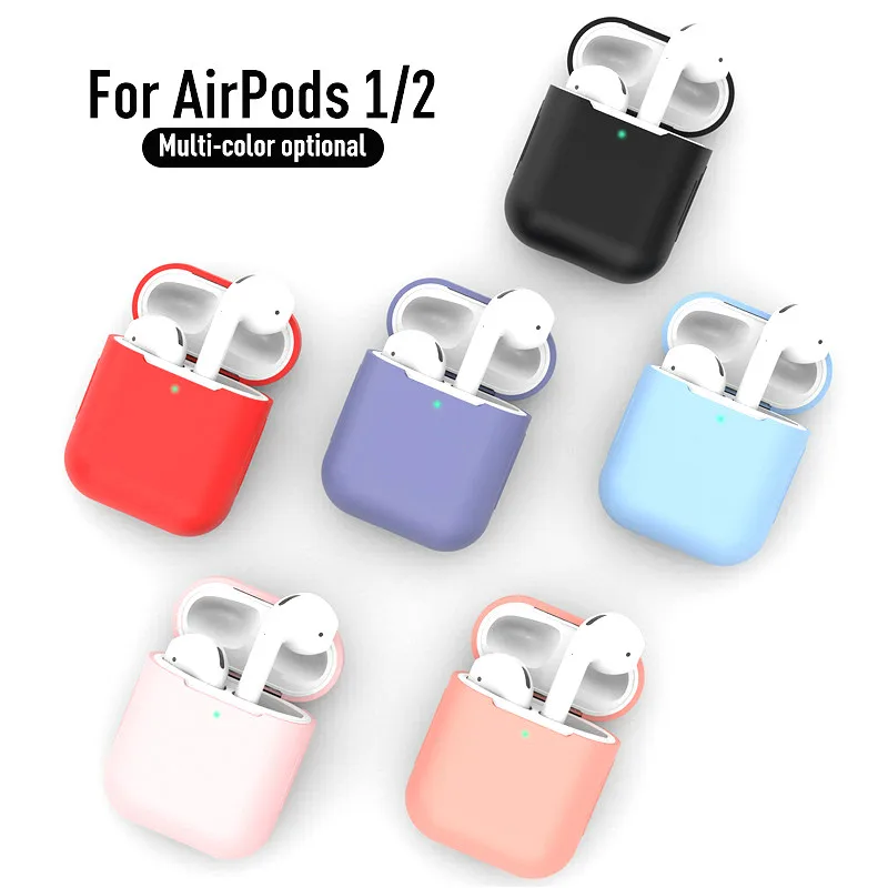 

LLD однотонный чехол для наушников Airpods цветной яркий силиконовый чехол для Airpods 2 1 чехол для беспроводных Bluetooth наушников Чехол