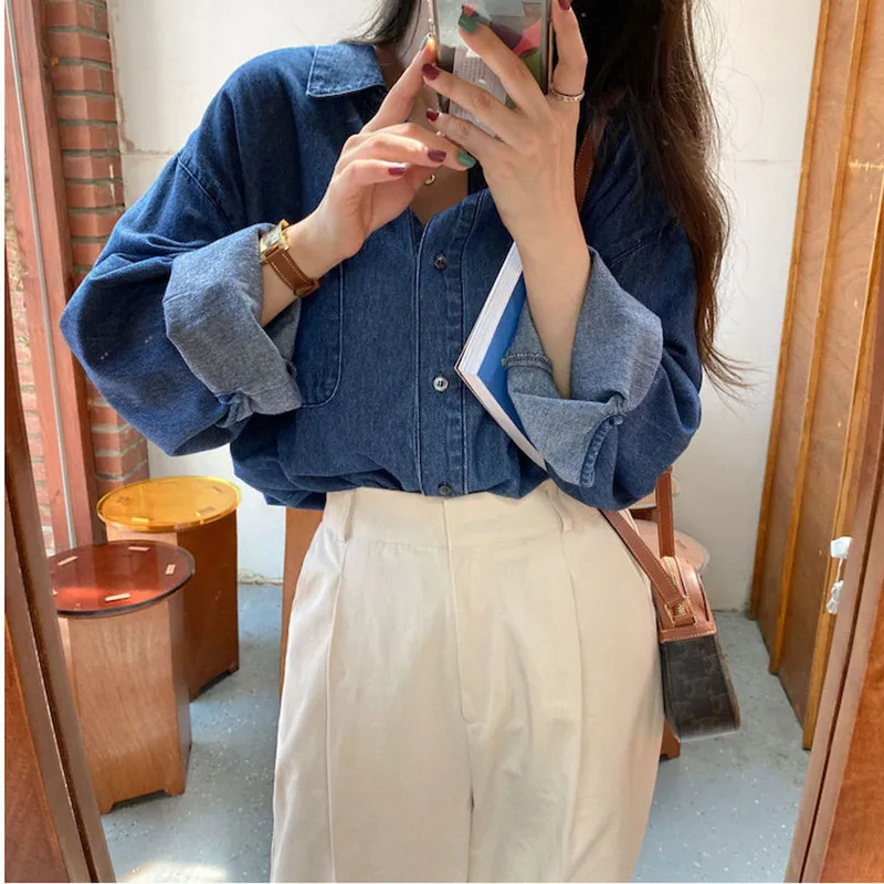 Женская джинсовая куртка Alien Kitty винтажная однобортная однотонная универсальная