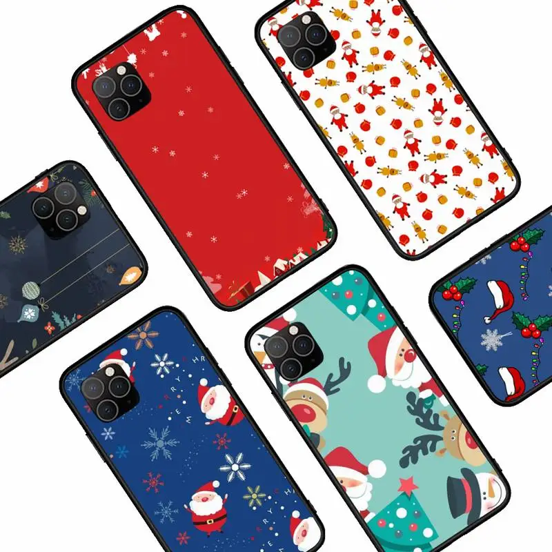 

Cartoon Merry Christmas Phone Case For iphone 12 11Pro Max 11 XR XS Max X 8 7 6 6S Plus 5 5S SE 2020 soft Cover Shell