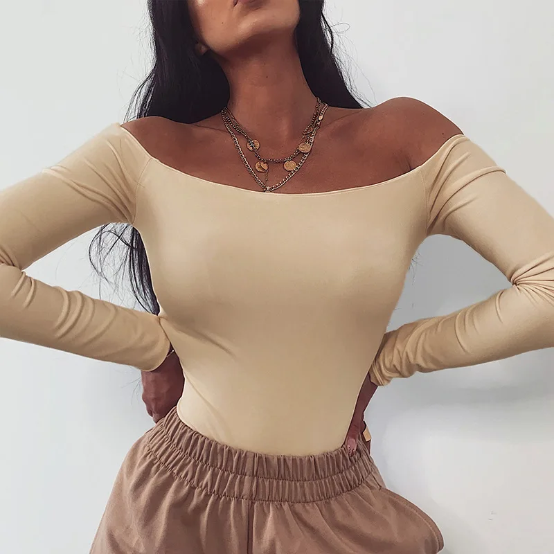 Shstyle, с вырезом лодочкой, сексуальный, бодикон, Одноцветный, боди для женщин, с длинным рукавом, простой, модный, шикарный, элегантный, осенний, базовый, боди, 3 цвета