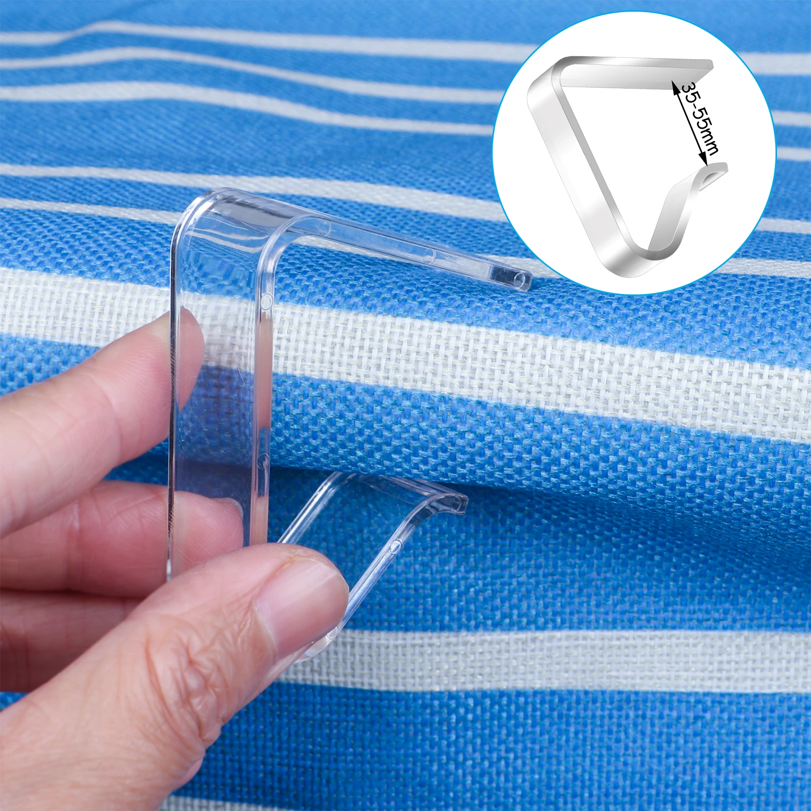 

32 Pieces Transparent Tablecloth Clips, Universal Plastic Tablecloth Clips Table