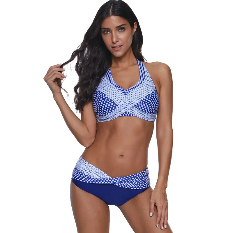 

bikini New European and American ladies sexy gathered bikini split swimsuit Plus size swimsuit