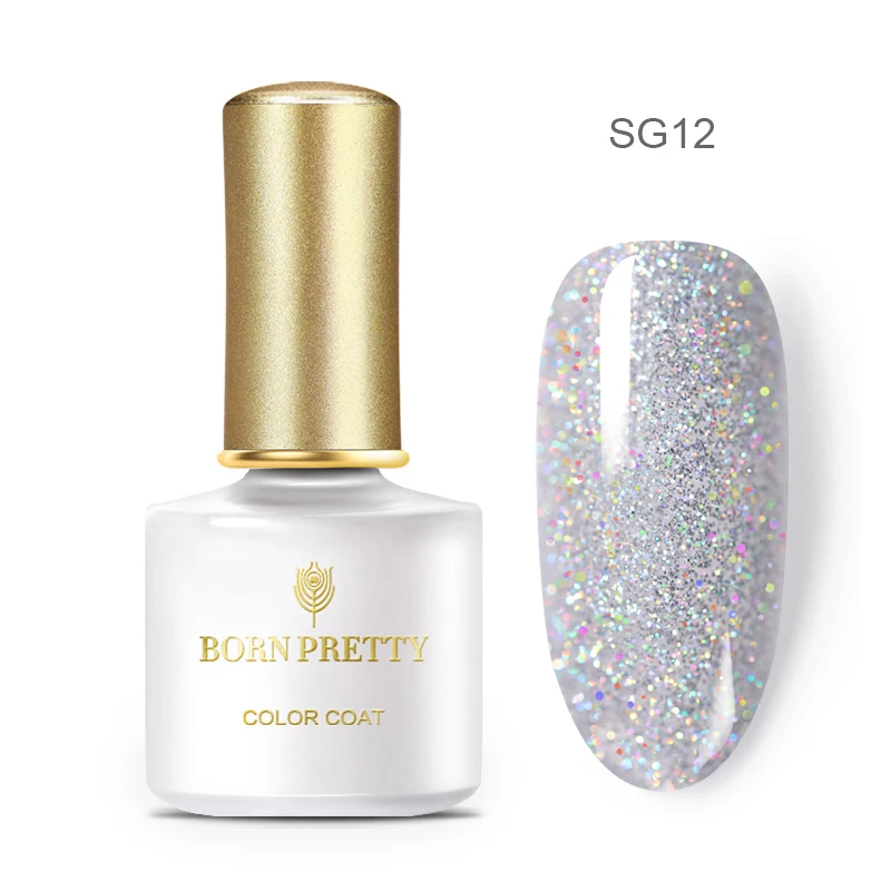 BP-SG12 Гель-лак для ногтей BORN PRETTY с блестящими блестками, 6 мл, голографический УФ-гель, розовый, золотой, серебряный, впитывающий Гель-лак - Цвет: BP-SG12