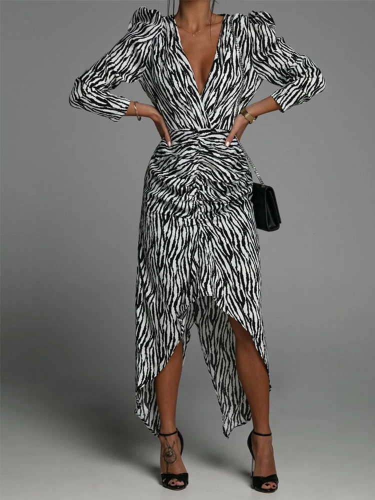 

Женское Повседневное платье Shein Romwe с разрезом, вырезами и рюшами, с пышными рукавами