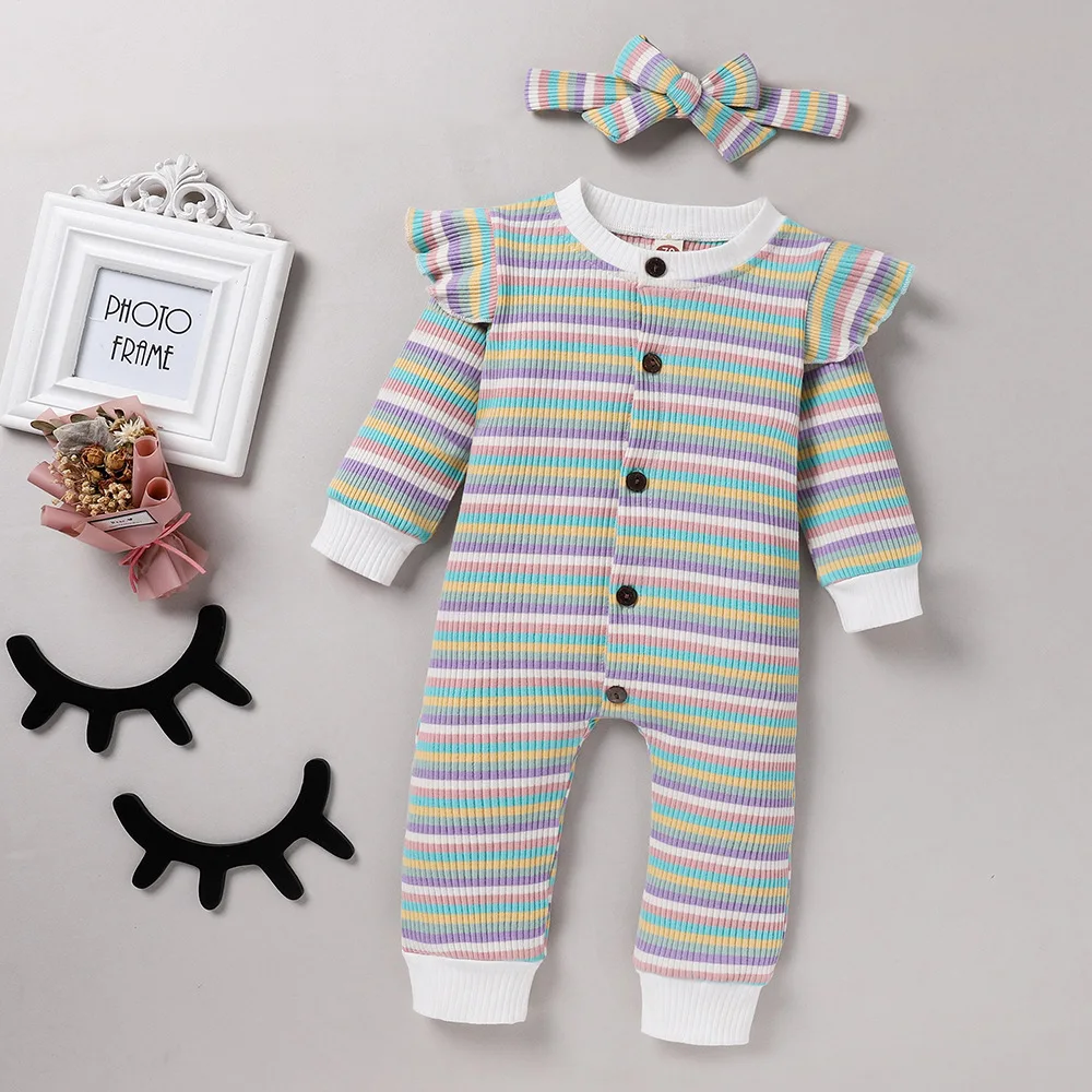

Feather Clothes Long Sleeve Romper Jumpsuit Cotton +Hat Home Outfit Baby Boy Autumn Clothes Newborn Infant Baby Girl Boy 2022