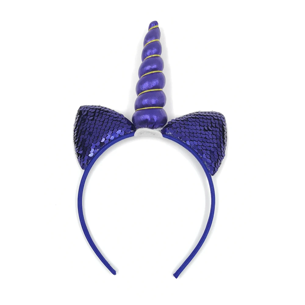 

Sequins Lovely Unicorn Hair Band Girls Hair Accessories Cat Ears Photography Props Toddler Kids Rainbow Hair Hoop Headband