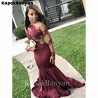 Прозрачная сетка кружевное платье без спинки с длинным рукавом атласные длинные в стиле русалки Выпускные платья Вечерние вечернее платье