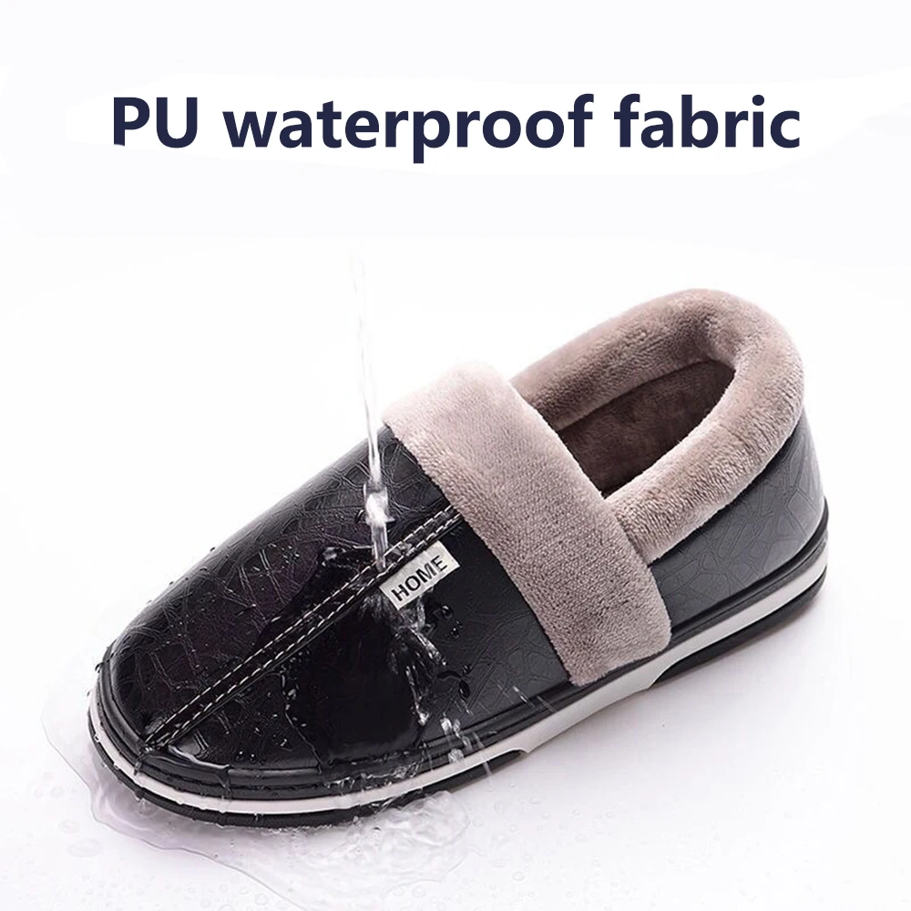 Зимняя домашняя обувь нескользящая женская для дома кожаные туфли большого