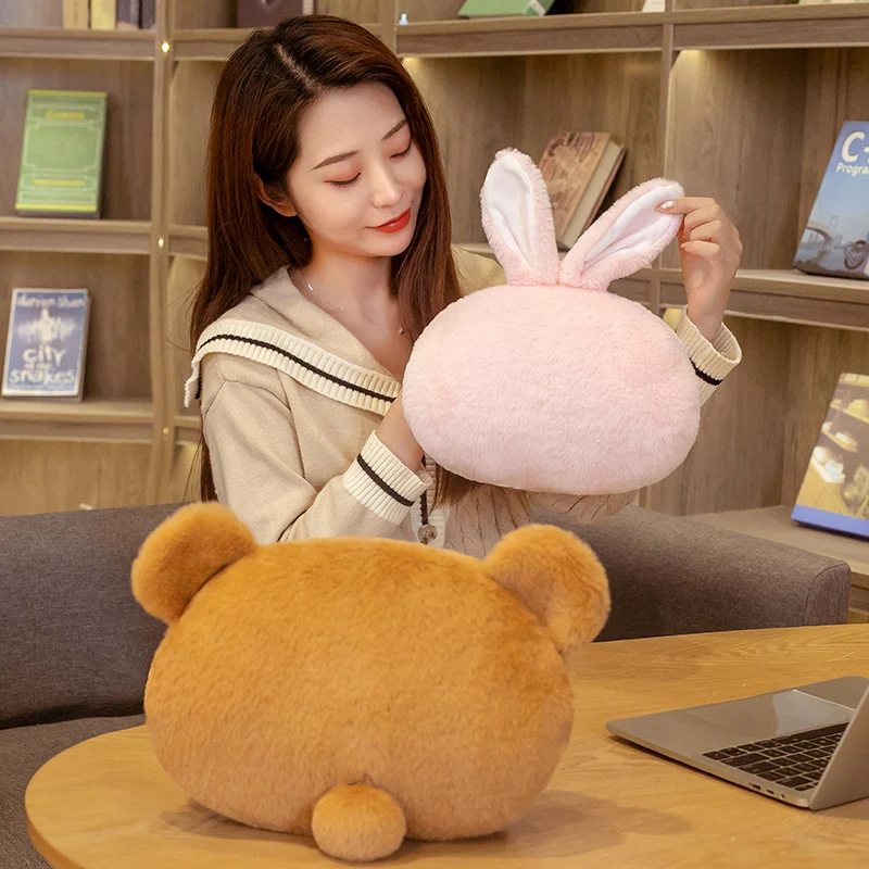 Горячая милая обнимаемая 1 шт. 30x25см милый мягкий плюшевый подушка-плюшевый кролик-кошка с руками, согревающими руки, мультяшное животное, диванная подушка, наполненная игрушками для детей.