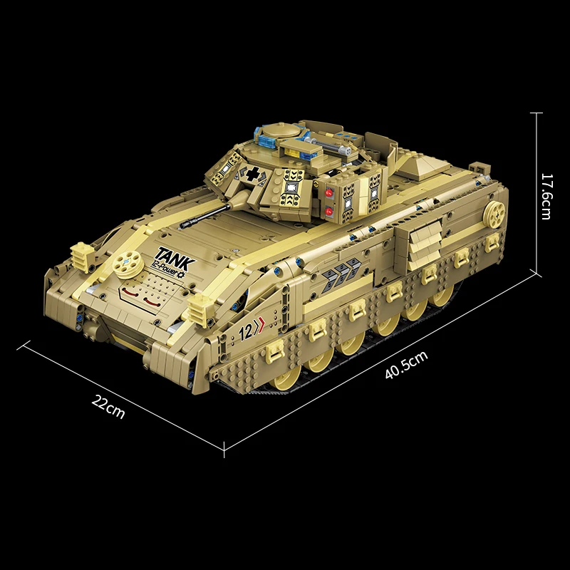 1763 шт RC военный M2A2 боевой танк строительные блоки приложение пульт
