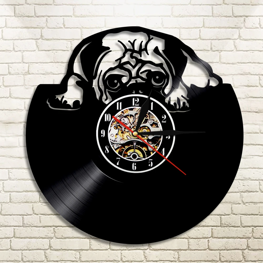 Настенные часы loing British Bulldog на заказ Настенный декор для щенков и собак виниловая