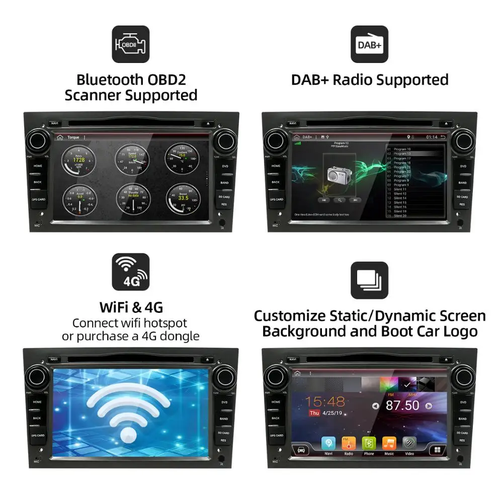 Автомобильный DVD плеер 2 din четырехъядерный Android 10 0 GPS для Opel Astra H Vectra Corsa Zafira B C G Aux SWC