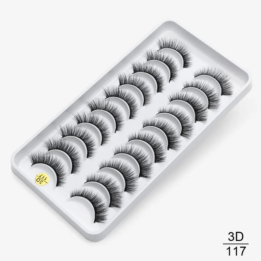 8/10 пар, натуральные длинные 3D ресницы из искусственной норки, толстые, ручная работа, полная полоса, ресницы, объемные, мягкие, норковые ресницы, накладные ресницы - Цвет: 3D-117
