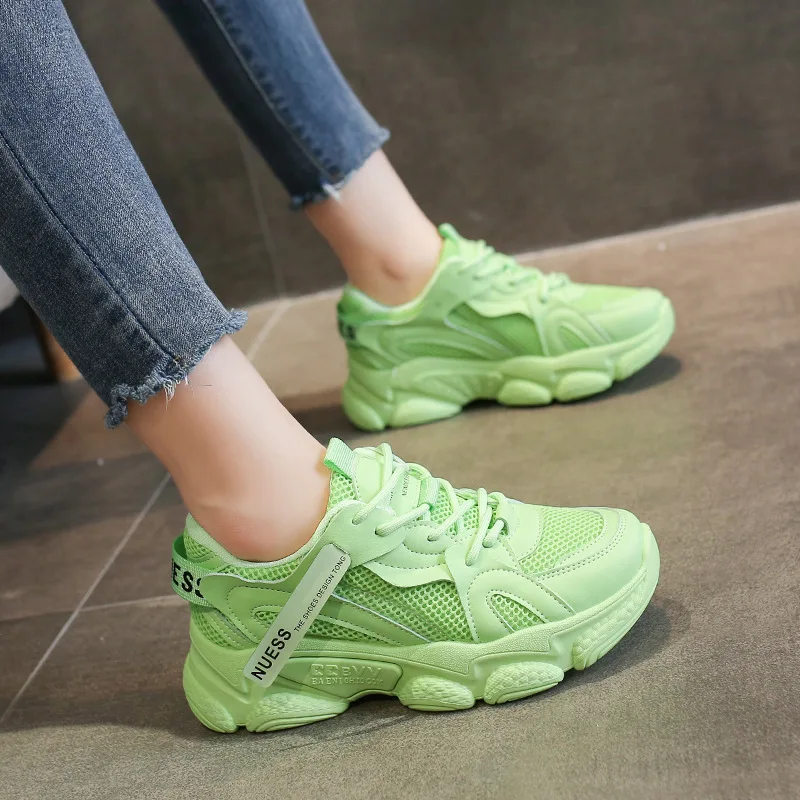 Кроссовки женские на толстой подошве Повседневная дышащая спортивная обувь