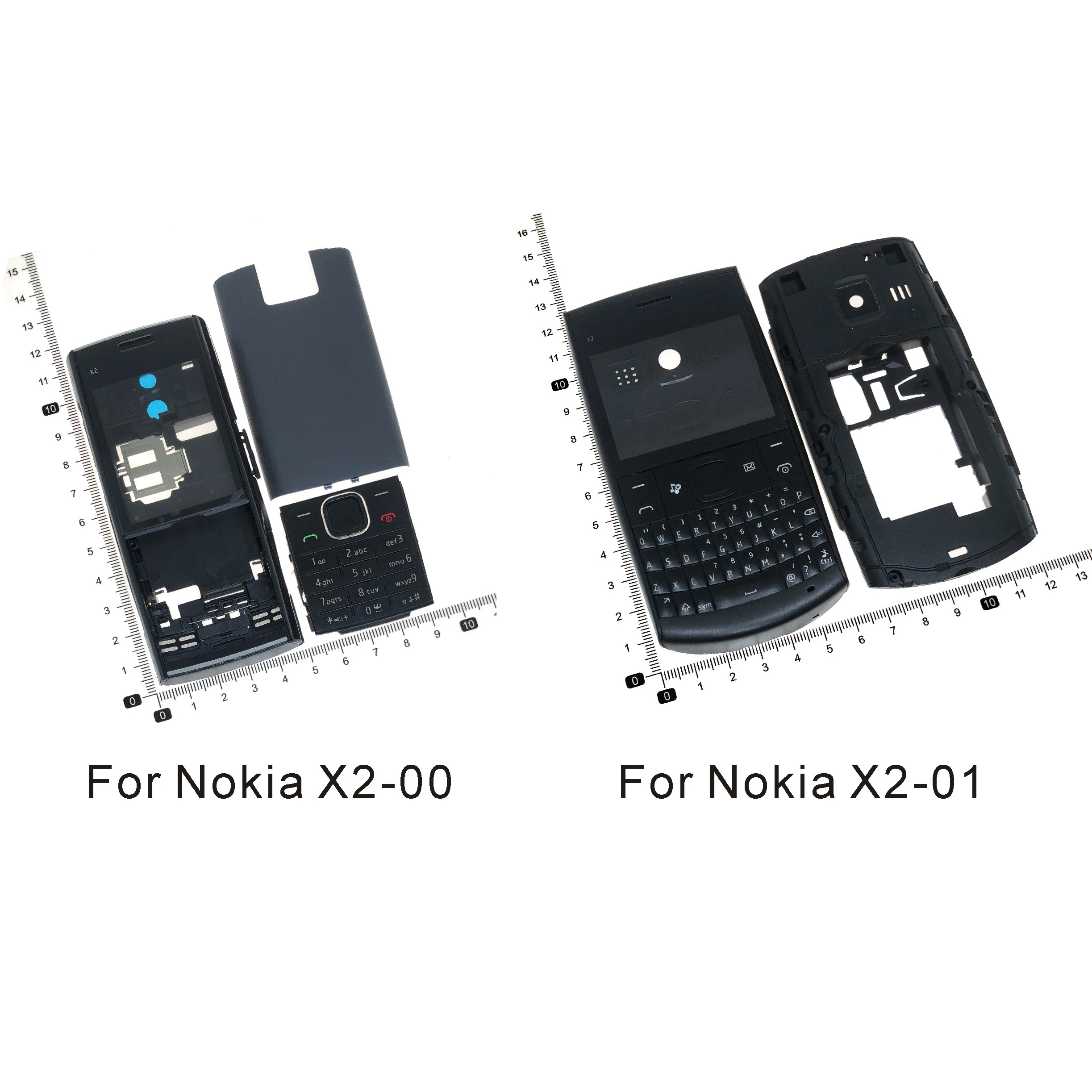 

Complete front cover keyboard For Nokia X2 X2-00 X2-01 battery back cover High quality housing case Keypad