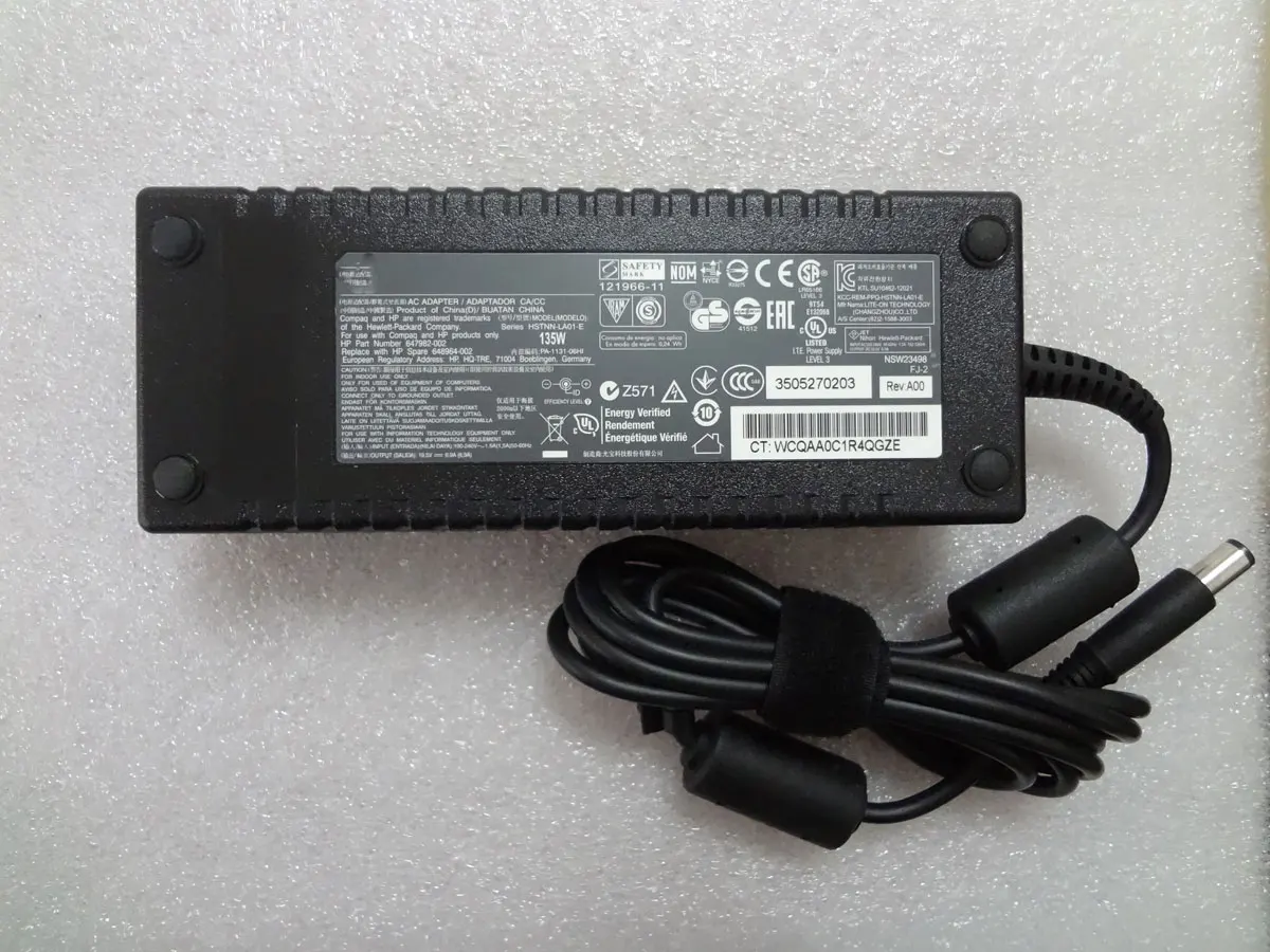 

NEW OEM 19.5V 6.9A 135W 7.4mm Pin AC Adapter For HP Elite 8000 8200 8300 647982-002 648964-002 Laptop Original Puryuan