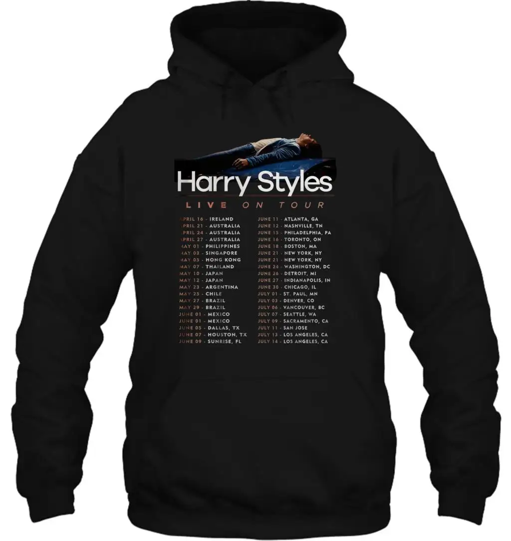 Мужская толстовка с капюшоном модная повседневная Гарри стили тур простой