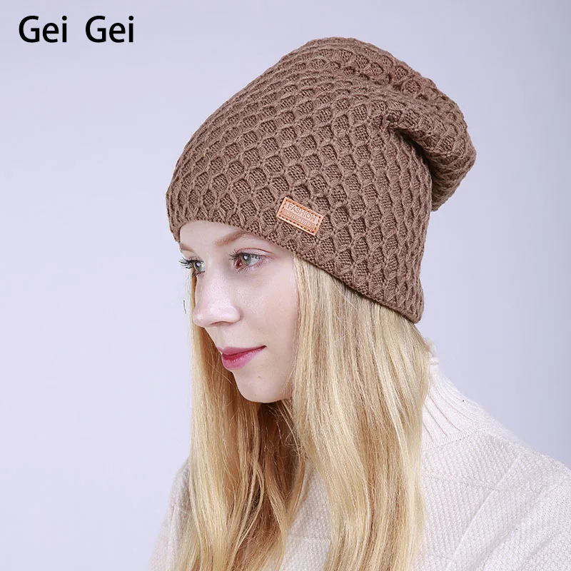 Новая зимняя бархатная теплая вязаная шапка с маленькими бриллиантами для