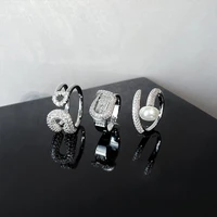 design sense silvery buckle modeling rings for woman south korea fashion jewelry gothic party girls finger sexy accessories