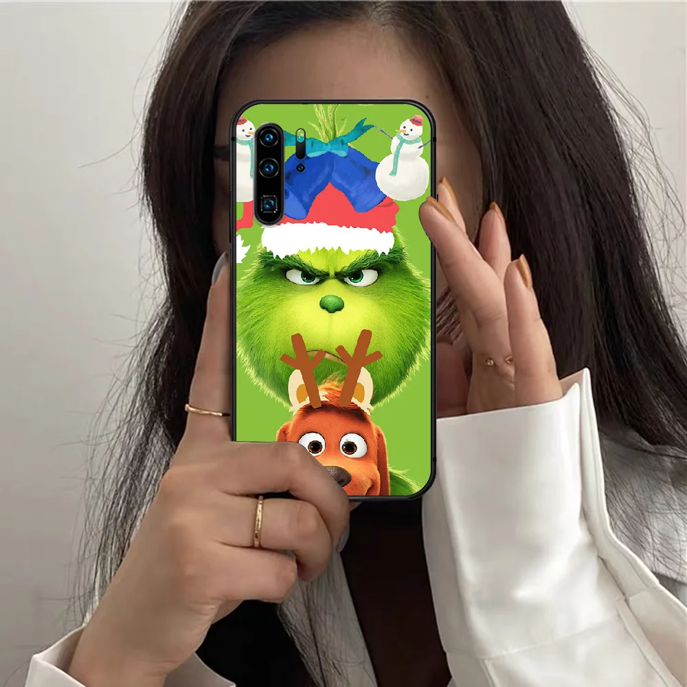 

Green Monster Grinch Phone Case For HUAWEI P 10 20 30 40 Pro Lite Smart Plus Z 2019 Nova 7i 5T black Hoesjes Silicone Etui