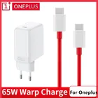 Оригинальный адаптер питания Oneplus 8T Warp Charge 65 Вт, европейская вилка, быстрое настенное зарядное устройство 6A Type C к кабелю Type C OnePlus 9 pro 9R 8 nord n100