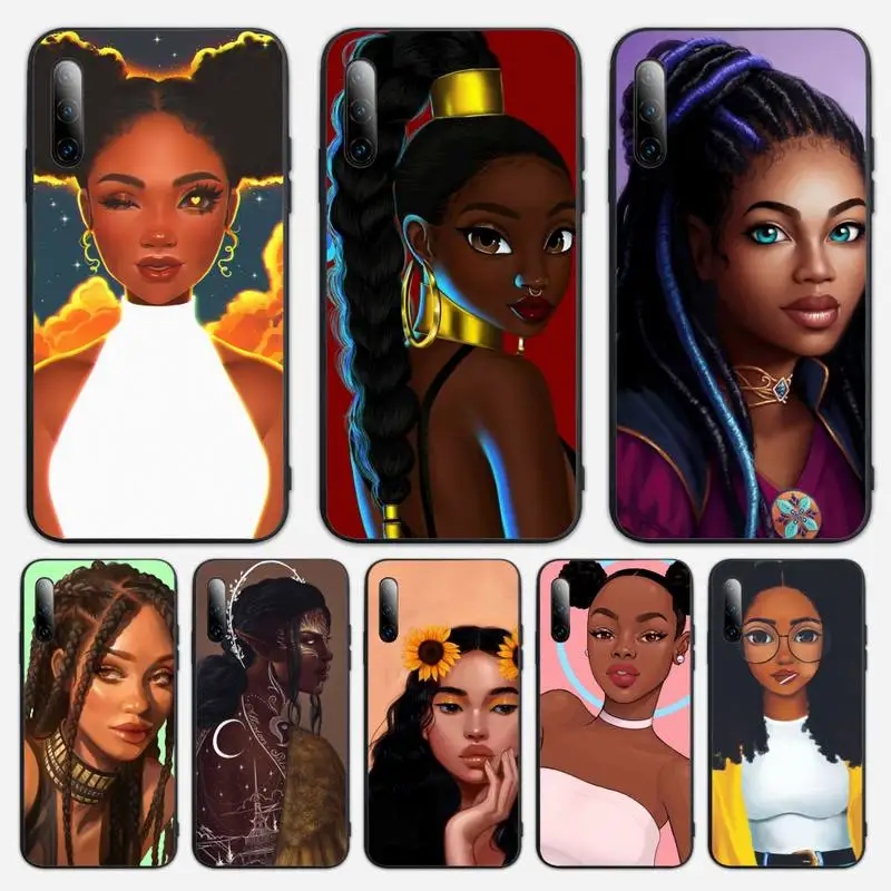 

Melanin Poppin black girl Phone Case For Redmi Note 10 8 9 K20 6 5a promaxCover Fundas Coque