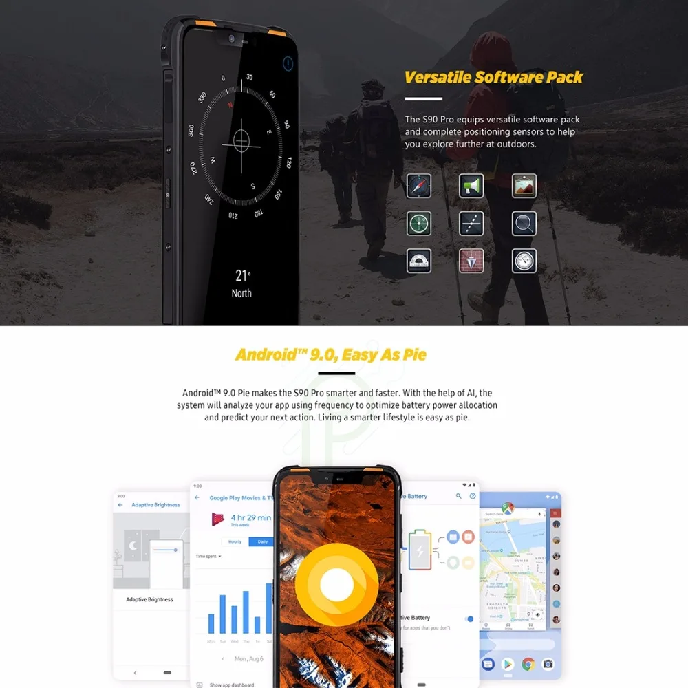 DOOGEE S90 Pro IP68/IP69K смартфон 6,18 ''FHD+ дисплей Helio P70 Восьмиядерный 6 ГБ 128 ГБ 16 МП камера Android 9,0 прочный мобильный телефон