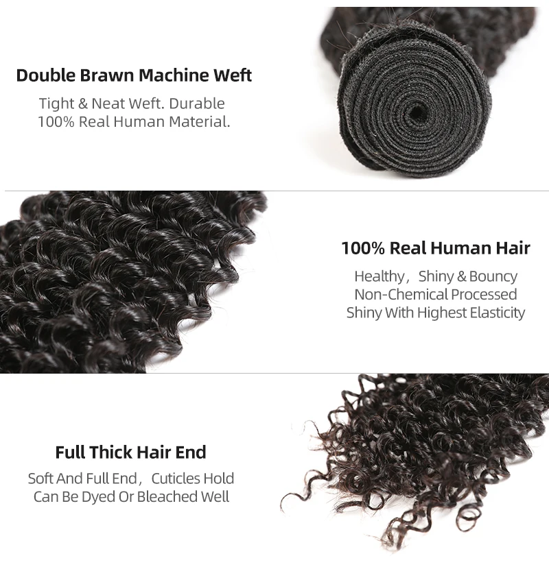 

Peruvian Jerry Curly Human Hair Weaves Bundle 3/4pcs Lot 10"-26" Available Ali Queen Hair Products Remy Human Hair Extension