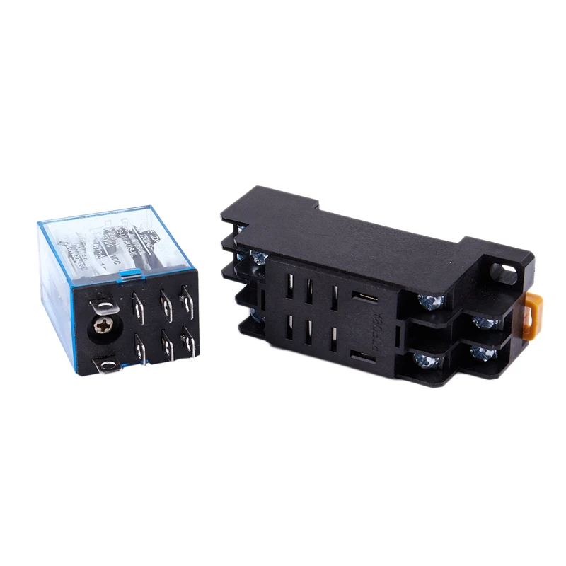 

12V DC Coil Power Relay DPDT LY2NJ HH62P-L JQX-13F 10A With PTF08A Socket Base