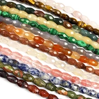 natural stone column shape faceted beads crystal semifinished loose beads for jewelry making diy necklace bracelet accessories