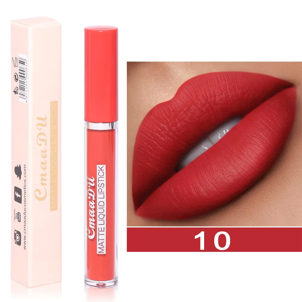 

1pcs Matte Nude Liquid Lipsticks Waterproof Non-stick Cup Velvet Lip Gloss Long Lasting Natural Red Lip Tint Makeup Cosmetics