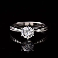 wedding ring jewelry proposal 925 silver moissanite 1 00ct d vvs silver ring can be customized in 18k gold for women