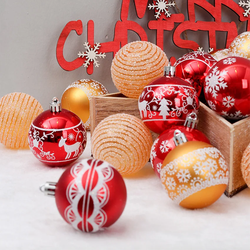 

24pcs Christmas Tree Decor Ball Bauble Xmas Party Hanging Ball Ornament Decorations for Home Christmas Decorations Gift 6cm