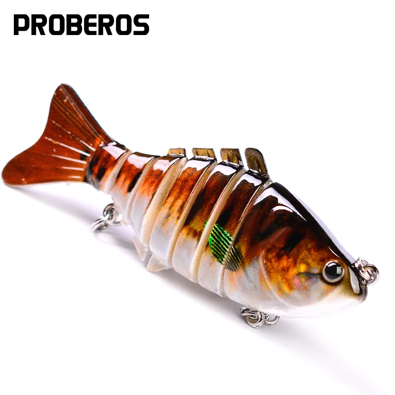 PROBEROS 6 секционная рыболовная приманка 9 см/3 8 дюйма 0 38 унции/10 68 г свимбейт # черный