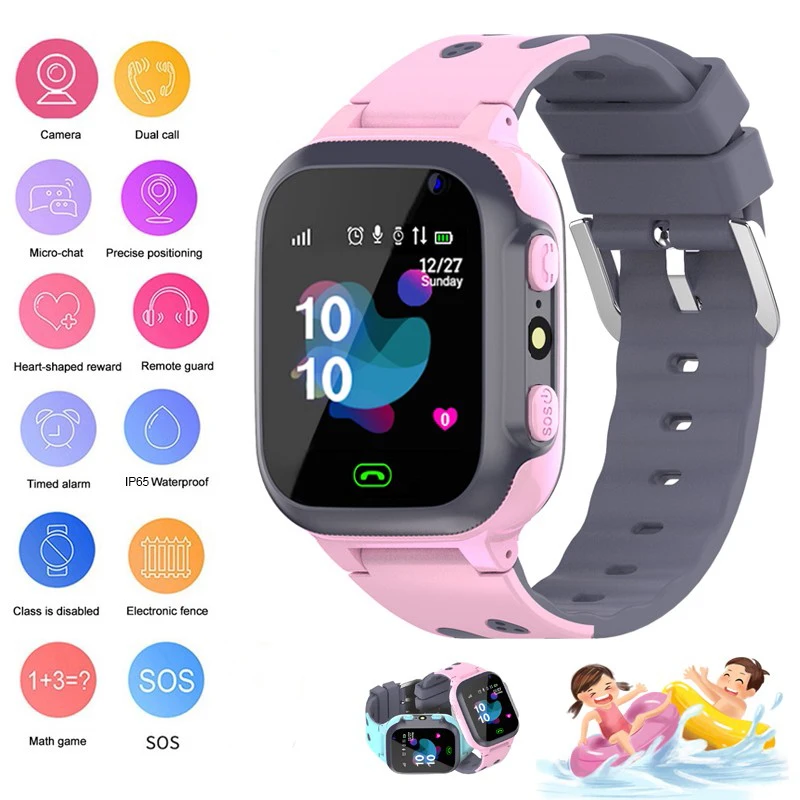 Детские Смарт часы для звонков водонепроницаемые детей LBS SOS анти потеря малышей