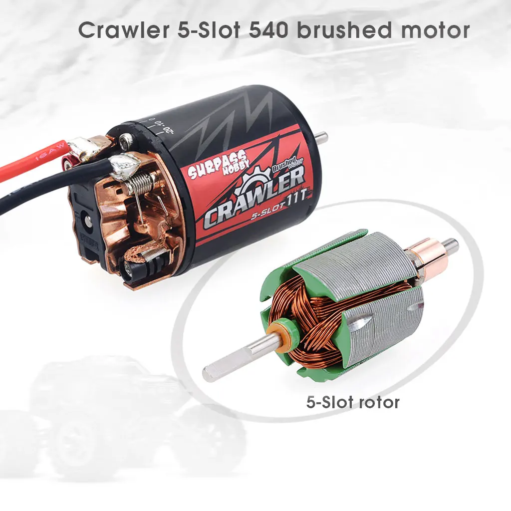 Motor cepillado con 5 ranuras, 540, 11T, 13T, 16T, 20T, con 60A ESC, para coche teledirigido Redcat Volcano EPX, Blackout XTE, Traxxas, TRX-4, 1/10-1