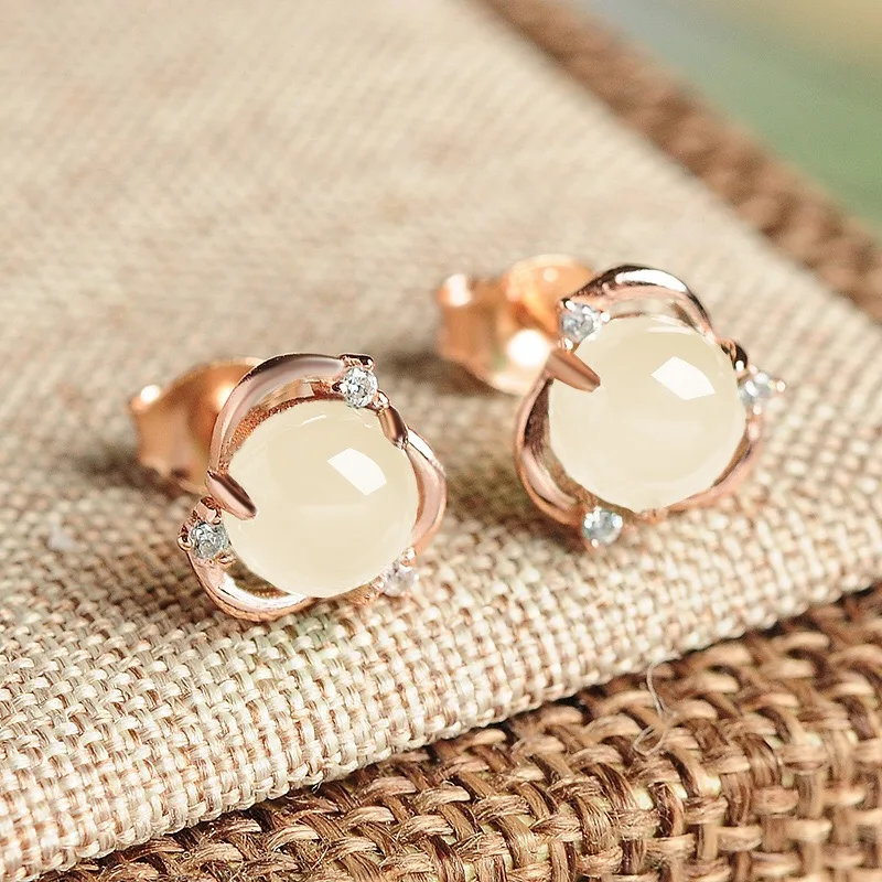 

Luxury Charms Flower Stud Earrings For Women Silver Color Jewelry Retro Simplicity Earring Anniversary Party Wholesale Gifts