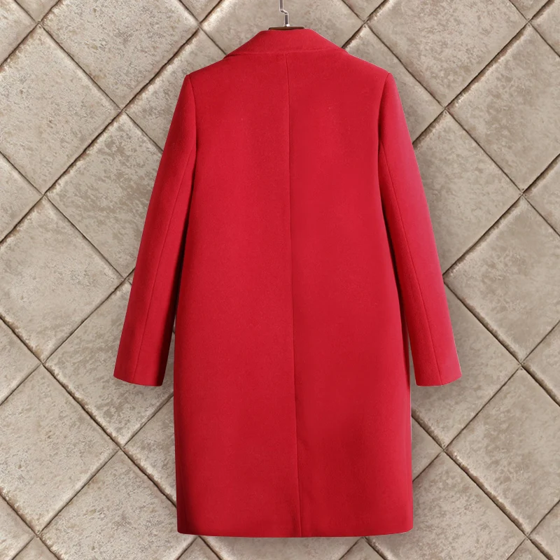 

Coats Wool Womens Winter Blend Women Casaco Feminino Black Red Coat Female Abrigos Mujer Invierno 2023 KJ231