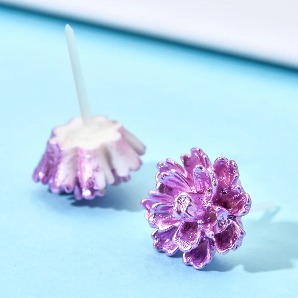 Женские серьги гвоздики с цветными розами 18 пар/компл. разноцветные полимерные