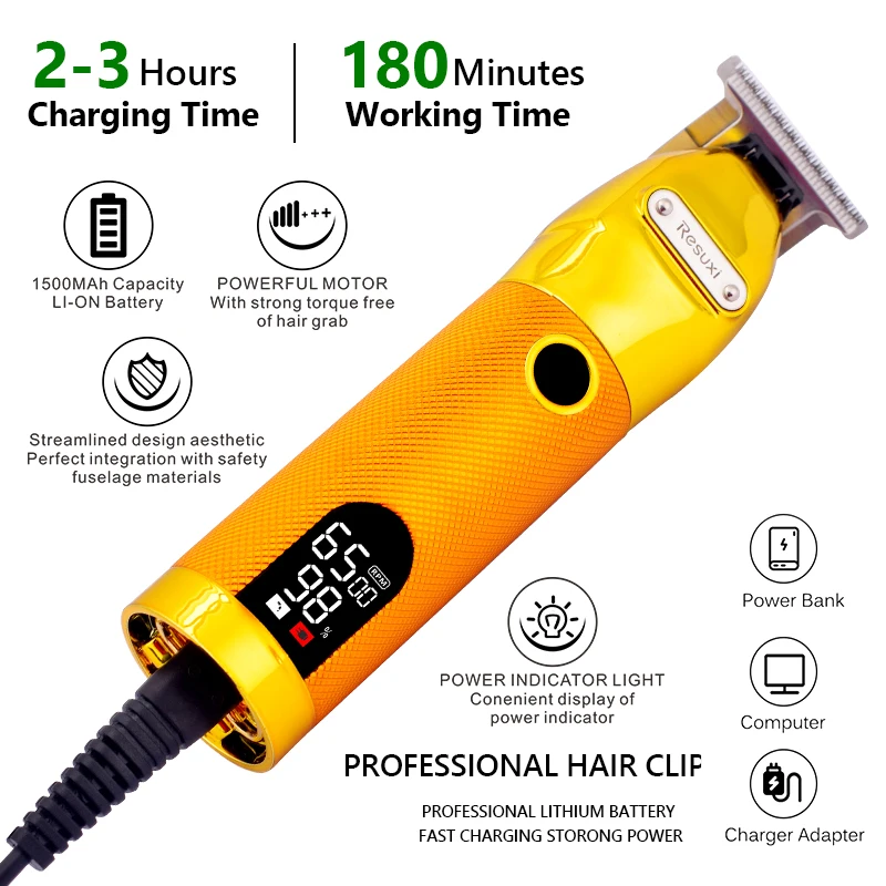 

Barber Shop Hair Clipper Professional Rechargeable Hair Trimmer Men Beard Electric Cutter Hair Cutting Machine Haircut Cordless