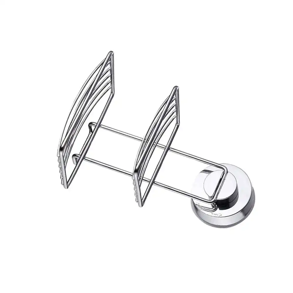 

Powerful Suction Cup-stainless Steel Soap Dish Perforated Double Suction Cup Rack Wall Mounted Suction Double Soap Dish Holder
