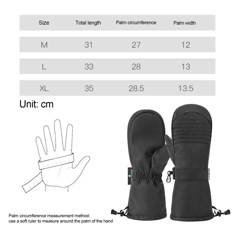

Ski Gloves double Waterproof Thickened Cold-proof 5 layers of warmth anti-skid Gloves for Cycling fitness hiking Ski