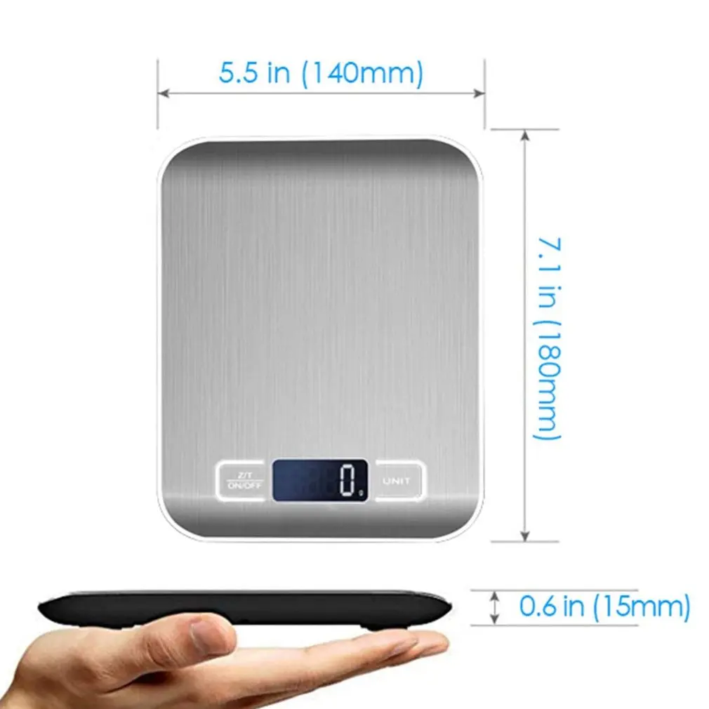

Kitchen Electronic Scale Food Scale Stainless Steel Kitchen Food Scale Electronic Scale 5 Kg / 10 Kg dropshipping