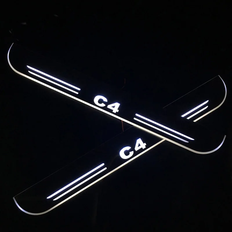 

MANSiR Customized LED Door Sill Lights For Citroen C4 2015 2016 2017 2018 12V Pedal Board Pathway Welcome Car Scuff Plate Light