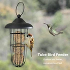 Висит открытый сад ПЭТ Птица Автоматический фидерный контейнер дом отдыха металлический толстый шар держатель птица Еда диспенсер