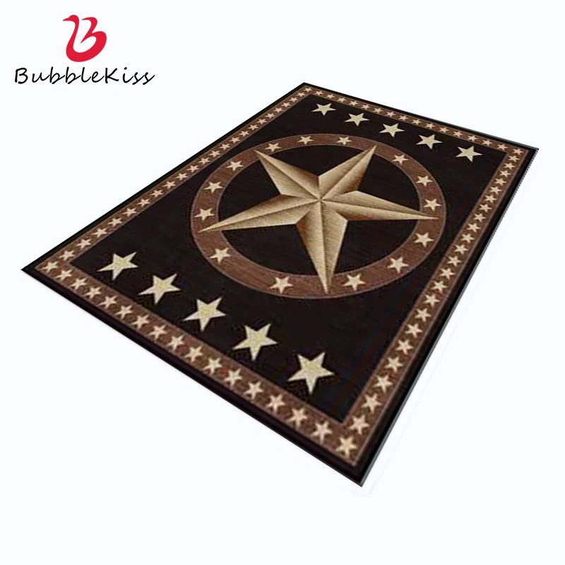 Черный и коричневый ковер в стиле панк с изображением воздушных поцелуев