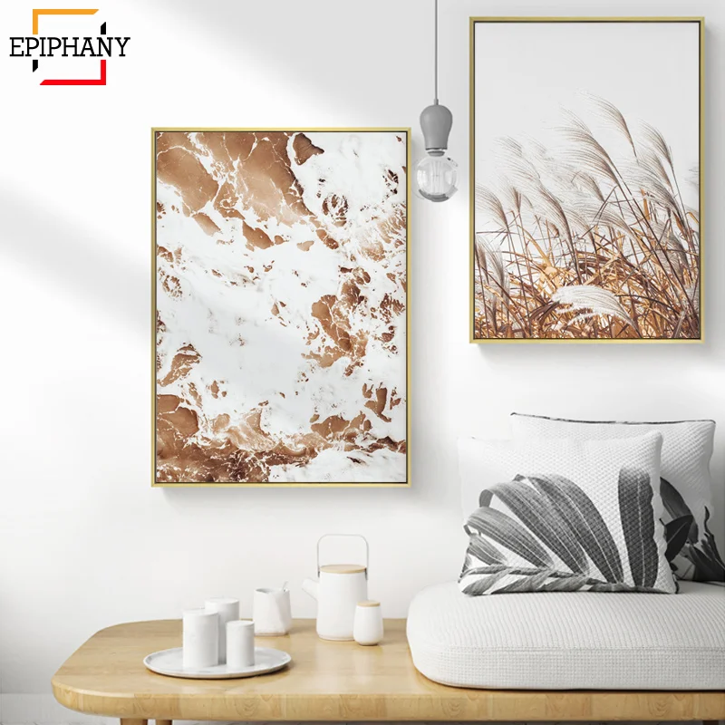 Картина на холсте растительная современный минималистичный постер