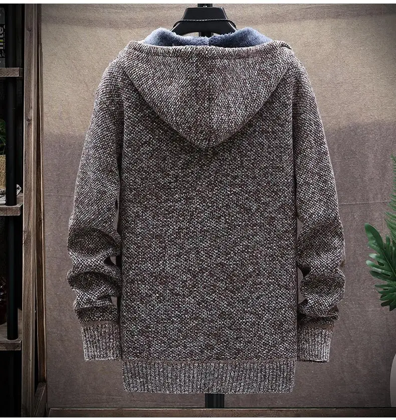 

Sweater Cardigan Men's Autumn Hooded Zipper Fleece Coats Man Fashion Casual Solid Jumpers Fleece Jackets Slim Fit
