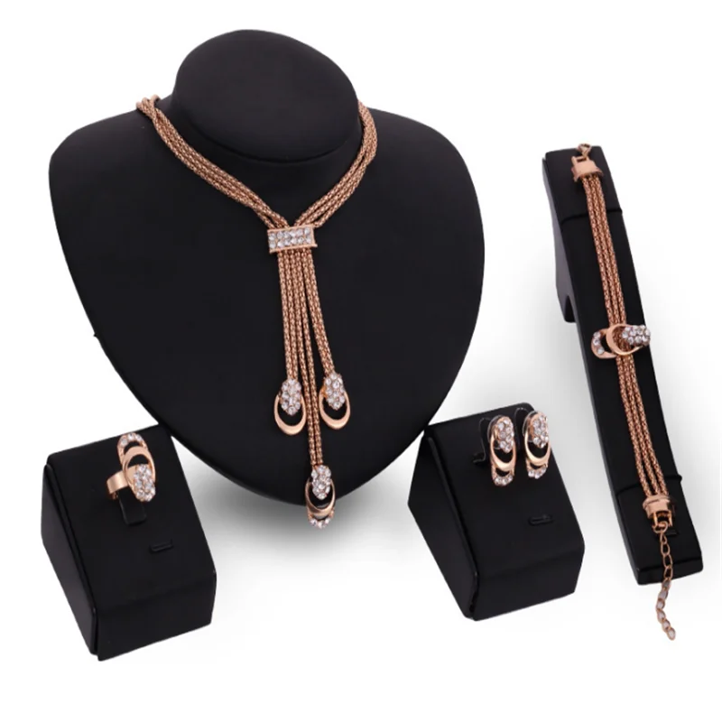 Женский свадебный комплект ювелирных изделий с кристаллами и африканскими